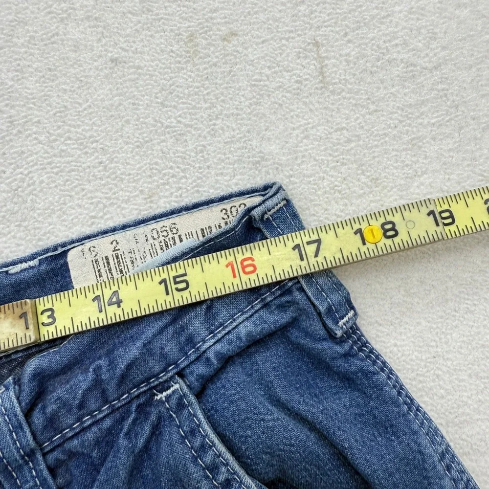 Carhartt Dungaree Fit Work Pants Blue Denim Men Size 34x32‎ Worn In Distressed